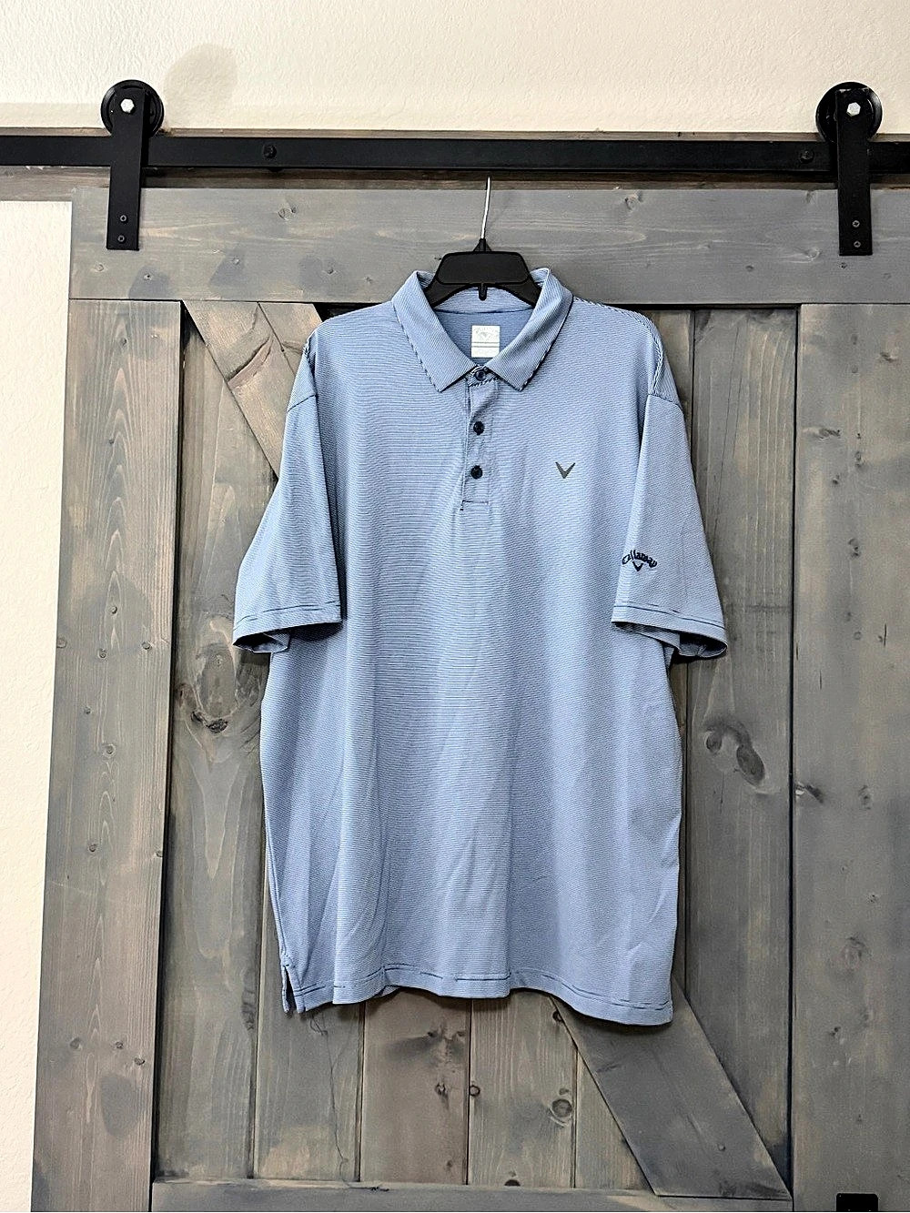 Callaway Opti-Dri Striped Golf Polo Blue & White 2XL